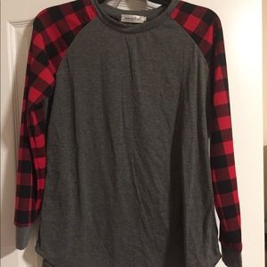 Plaid sleeves shirt